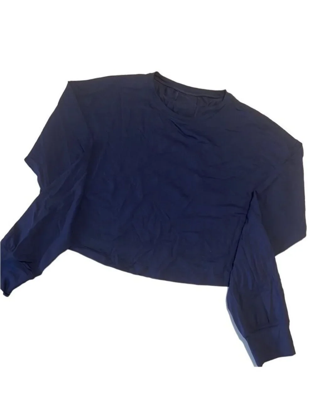 Lululemon Blue Pullover Long Sleeves Round Neck Crop Top Size Large